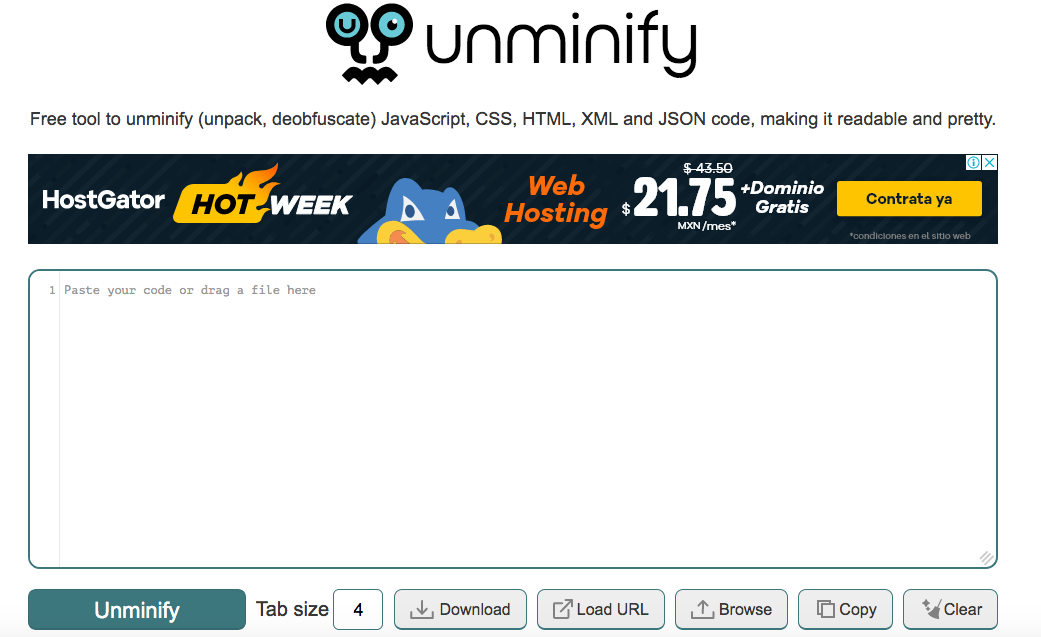 UNMINIFY – DESMINIFICAR CÓDIGO